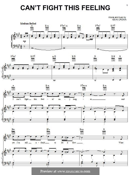 Can't Fight This Feeling: Für Stimme und Klavier (oder Gitarre) by Kevin Cronin