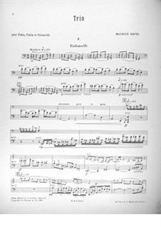 Klaviertrio in a-Moll, M.67: Cellostimme by Maurice Ravel