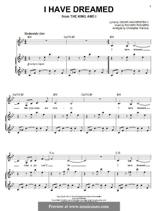 I Have Dreamed (from The King and I): Für Stimme und Klavier by Richard Rodgers