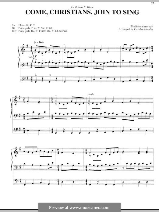 Come, Christians, Join to Sing: Für Orgel by folklore