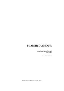 Plaisir d'Amour: For alto-bariton and piano by Jean Paul Egide Martini