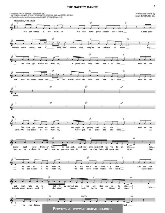 The Safety Dance von I. Doroschuk Noten auf MusicaNeo