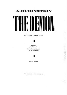 Der Dämon: Akt I, Bild I, für Stimmen und Klavier by Anton Rubinstein