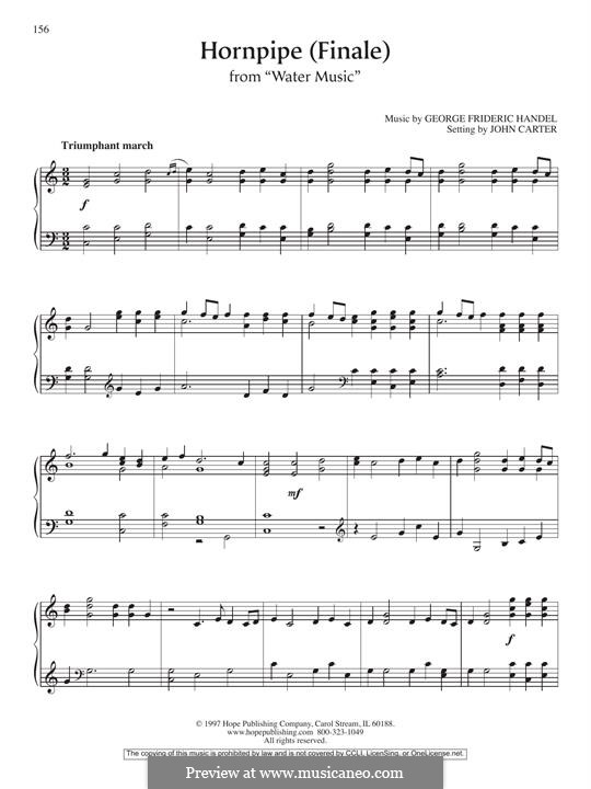 Suite Nr.2 in D-Dur, HWV 349: Alla Hornpipe, for piano by Georg Friedrich Händel