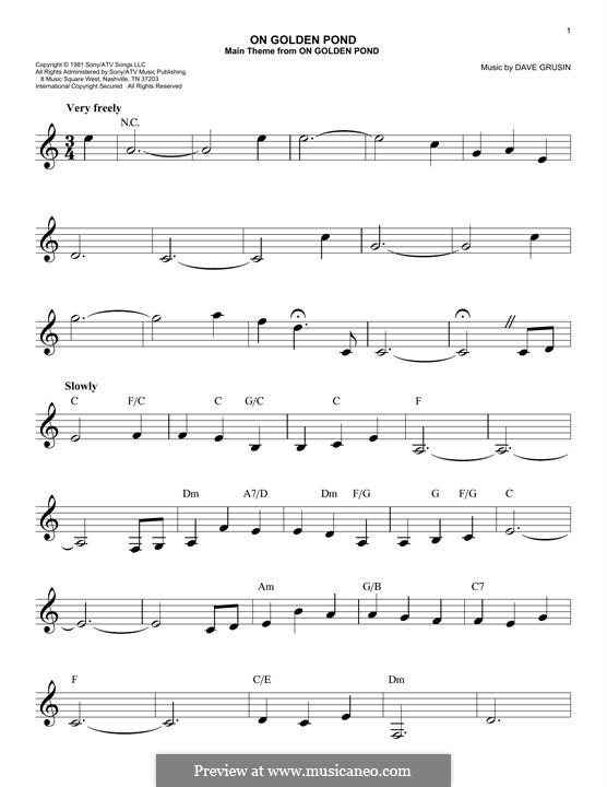 On Golden Pond: For any instrument by Dave Grusin