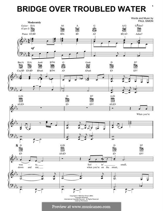 Bridge Over Troubled Water von P. Simon - Noten auf MusicaNeo