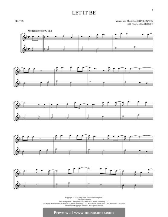 Instrumental version: Für zwei Flöten by John Lennon, Paul McCartney