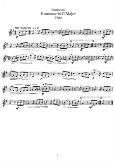 Romanze für Flöte und Klavier in G-Dur: Solostimme by Ludwig van Beethoven