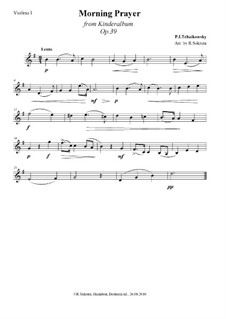 No.1 Morning Prayer: Für Streichquartett by Pjotr Tschaikowski