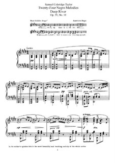 No.10 Deep River: Für Klavier by Samuel Coleridge-Taylor