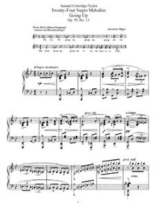 No.13 Going Up: Für Klavier by Samuel Coleridge-Taylor