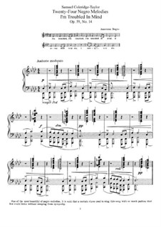 No.14 I'm Troubled in Mind: Für Klavier by Samuel Coleridge-Taylor
