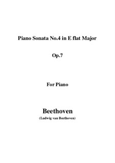 Sonate für Klavier Nr.4, Op.7: Für einen Interpreten by Ludwig van Beethoven