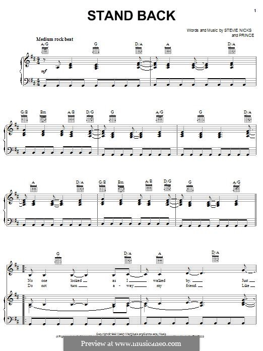 Stand Back: Für Stimme und Klavier (oder Gitarre) by Prince