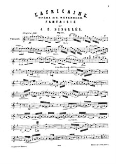 Fantasie über Themen aus 'Die Afrikanerin' von Meyerbeer, Op.110: Solostimme by Jean Baptiste Singelée
