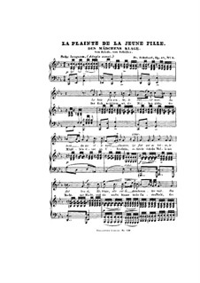 Des Mädchens Klage, D.191 Op.58 No.3: Klavierauszug mit Singstimmen by Franz Schubert