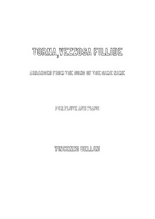 Torna, vezzosa fillide: Für Flöte und Piano by Vincenzo Bellini