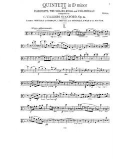 Klavierquintett in d-Moll, Op.25: Bratschen- und Cellostimmen by Charles Villiers Stanford