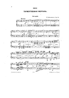 1812. Festliche Ouvertüre, TH 49 Op.49: Für Klavier, vierhändig by Pjotr Tschaikowski