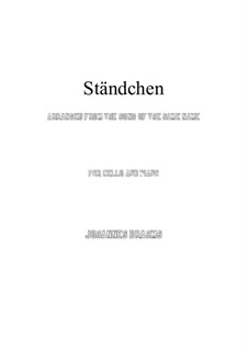 Fünf Lieder, Op.106: No.1 Serenade, for cello and piano by Johannes Brahms