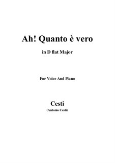 Der goldene Apfel: Ah! Quanto e vero (b flat minor) by Pietro Antonio Cesti
