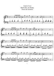 Old Folks at Home: Für Klavier by Stephen Foster