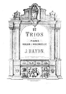 Klaviertrios (Sammlung), Hob.XV: Nr.1-12 – Partitur by Joseph Haydn