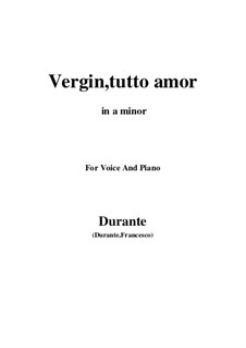 Vergin, tutto amor: Für Stimme und Klavier (A minor) by Francesco Durante