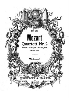 Streichquartett Nr.2 in D-Dur, K.155: Cellostimme by Wolfgang Amadeus Mozart