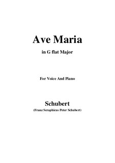 Ave Maria, D.839 Op.52 No.6: For voice and piano (G flat Major) by Franz Schubert