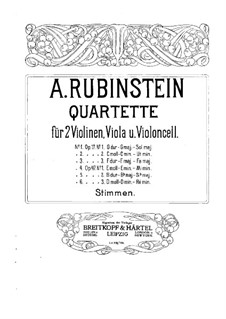Quartett für Streicher Nr.6 in d-Moll, Op.47 No.3: Violinstimme I by Anton Rubinstein