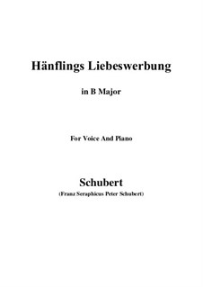 Hänflings Liebeswerbung, D.552 Op.20 No.3: For voice and piano (B Major) by Franz Schubert