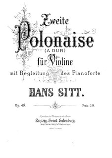 Polonäse für Violine und Klavier, Op.49: Solostimme by Hans Sitt