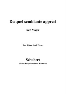 Vier Canzonen für Stimme und Klavier, D.688: No.3 Da quel sembiante appresi (B Major) by Franz Schubert