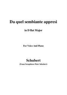 Vier Canzonen für Stimme und Klavier, D.688: No.3 Da quel sembiante appresi (D flat Major) by Franz Schubert