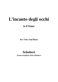Drei Lieder, D.902 Op.83: No.3 L'incanto degli occhi (D Major) by Franz Schubert