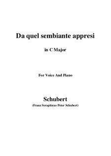 Vier Canzonen für Stimme und Klavier, D.688: No.3 Da quel sembiante appresi (C Major) by Franz Schubert