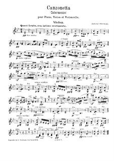 Canzonetta für Klaviertrio: Violinstimme by Anton Strelezki