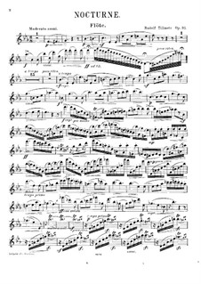 Nokturne für Flöte, Waldhorn und Klavier, Op.31: Flötenstimme by Rudolf Tillmetz