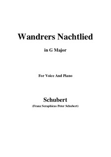 Wanderers Nachtlied I, D.224 Op.4 No.3: Für Stimme und Klavier (G Major) by Franz Schubert