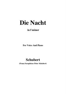 Die Nacht, D.534: F minor by Franz Schubert