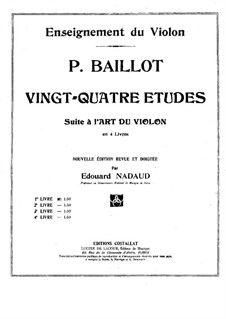 L'art du violon. Vierundzwanzig Etüden: Nr.7-12 by Pierre Baillot