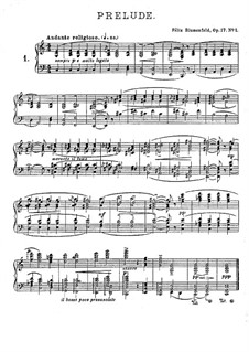 Vierundzwanzig Preluden, Op.17: Präludien Nr.1-6 by Felix Blumenfeld