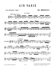Air varié: Violinstimme II by Édouard Broustet