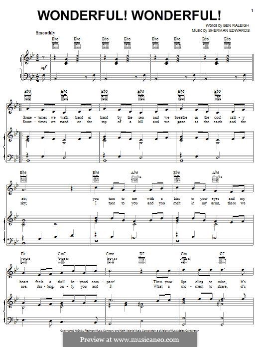 Wonderful! Wonderful!: Für Stimme und Klavier (oder Gitarre) by Sherman Edwards