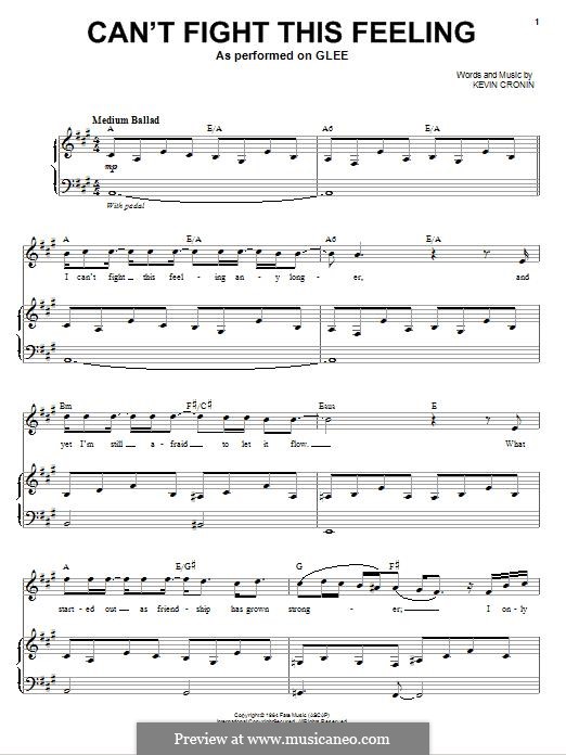 Can't Fight This Feeling: Für Stimme und Klavier (Glee Cast) by Kevin Cronin