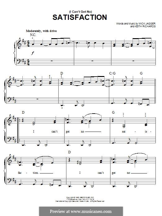 (I Can't Get No) Satisfaction (The Rolling Stones): Für Klavier by Keith Richards, Mick Jagger