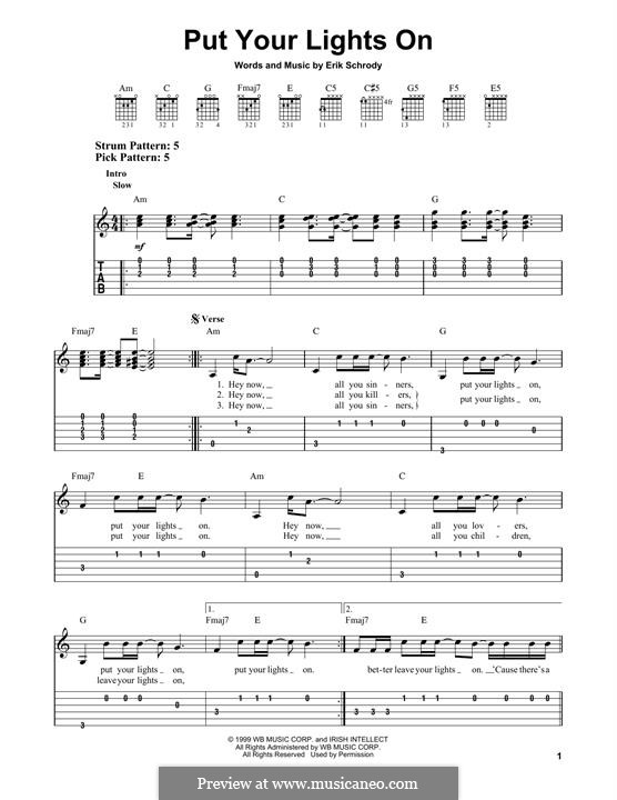 Put Your Lights on (Santana): Für Gitarre mit Tabulatur by Erik Schrody