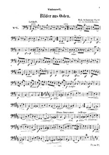 Bilder aus dem Osten, Op.66: Für Streichquartett – Cellostimme by Robert Schumann