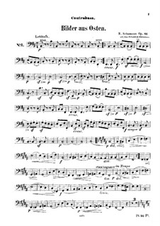 Bilder aus dem Osten, Op.66: Für Streichquartett – Kontrabassstimme by Robert Schumann